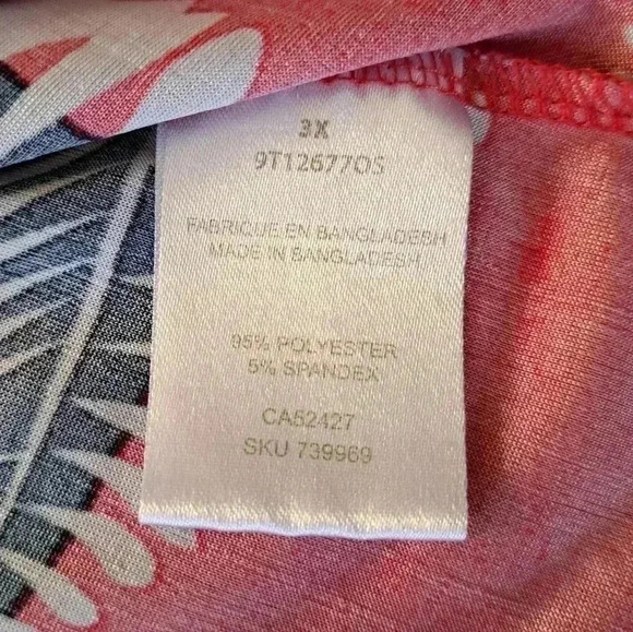 ❤️ N.W.D New Woman Design  Tropical Print Leaf Sleeveless Top Women's Size 3x - Picture 9 of 10